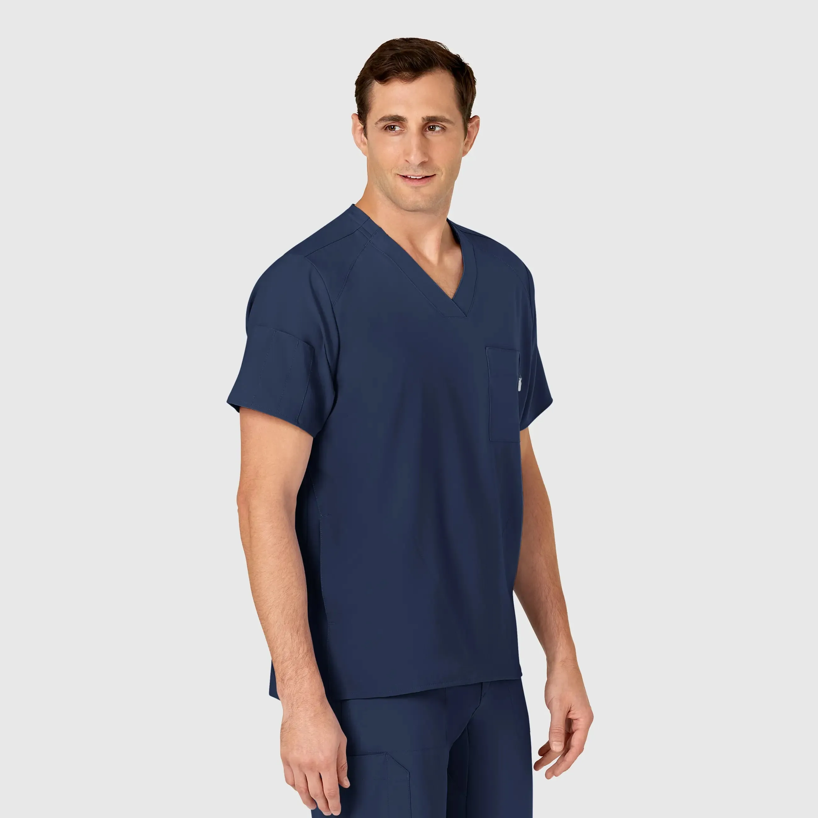 Wink Men's W123 V-Neck Scrub Top - Navy