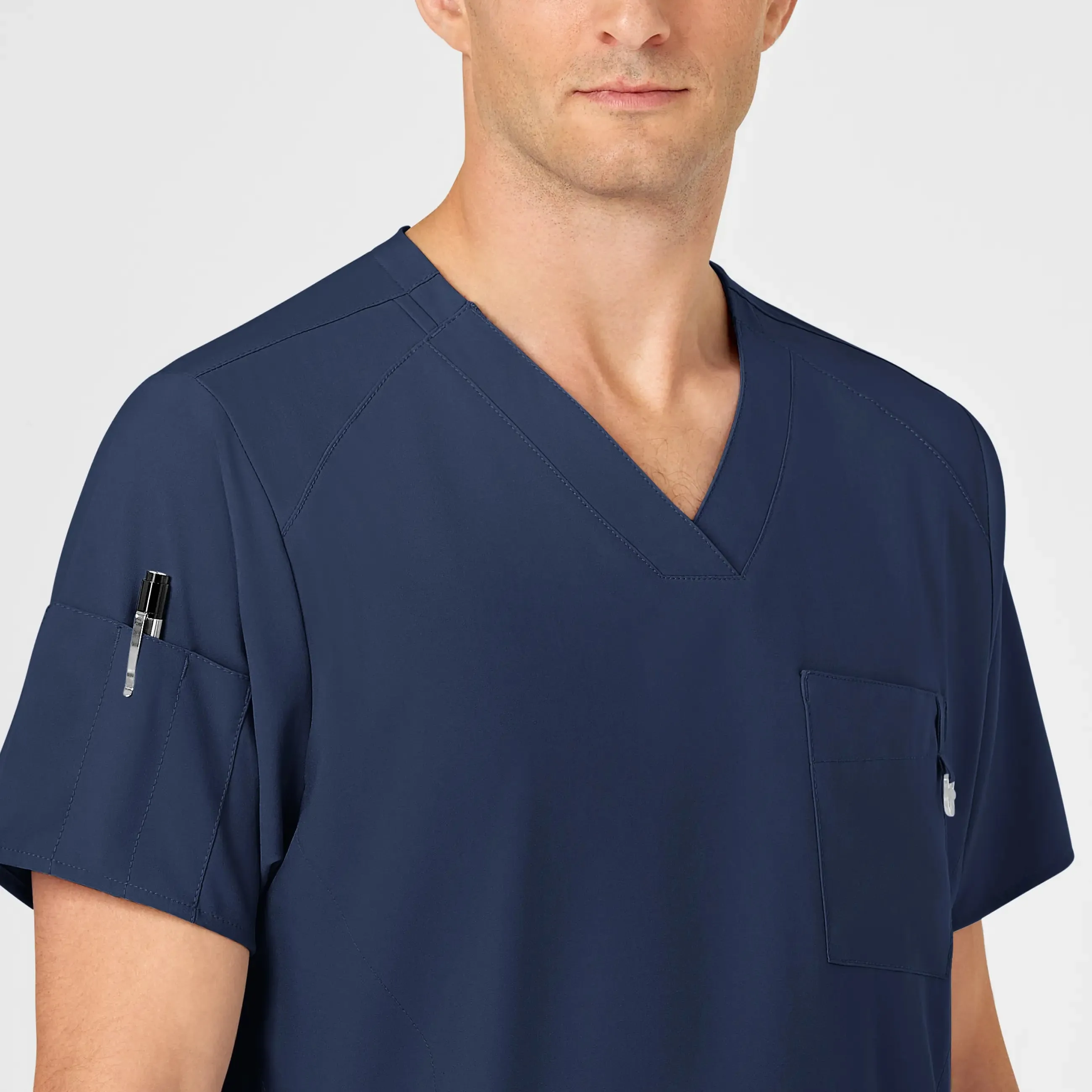 Wink Men's W123 V-Neck Scrub Top - Navy