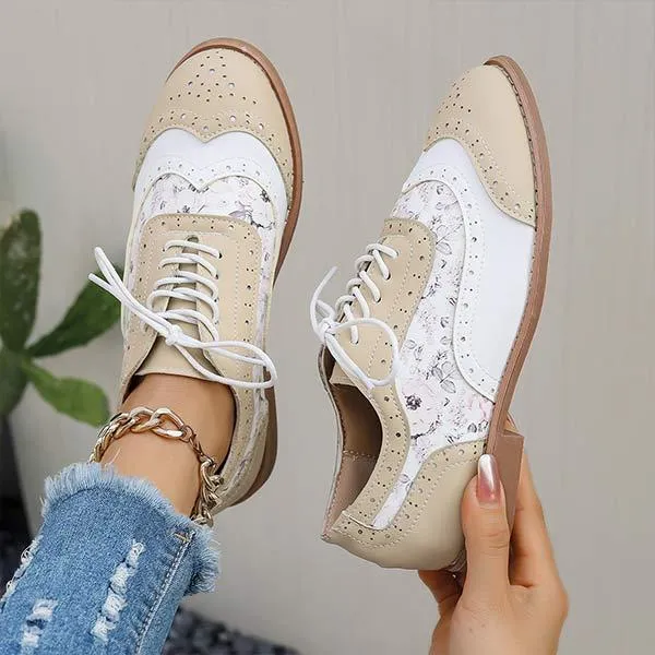 Women's Color-Block Flat Vintage Shoes 39361859C