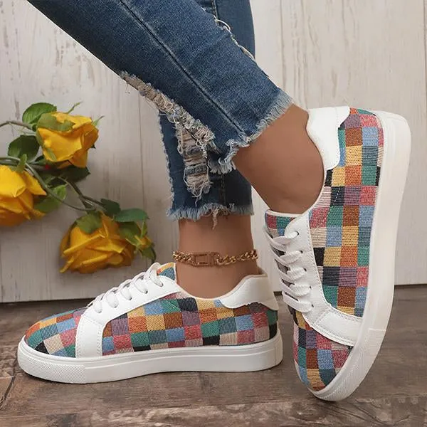 Women's Everyday Plaid Flat Casual Shoes 74527373S