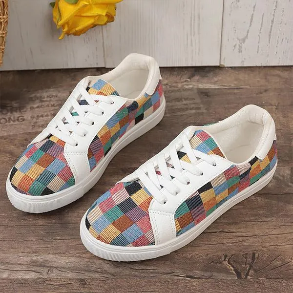 Women's Everyday Plaid Flat Casual Shoes 74527373S