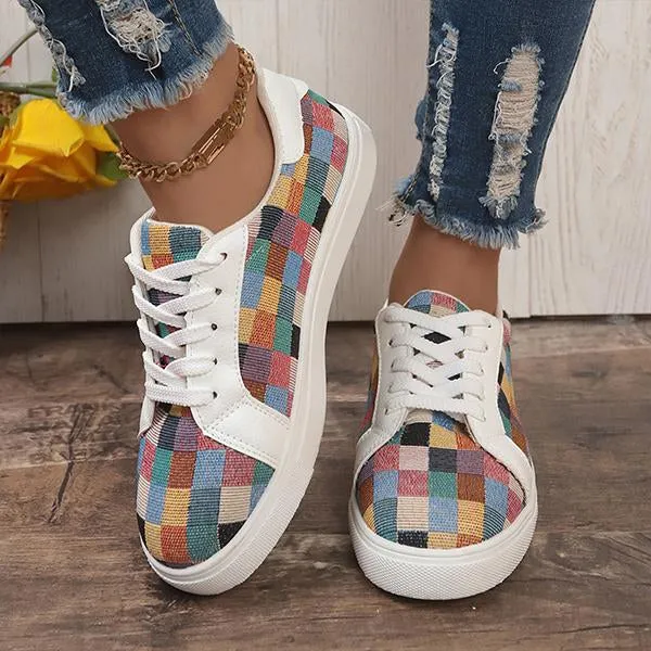 Women's Everyday Plaid Flat Casual Shoes 74527373S