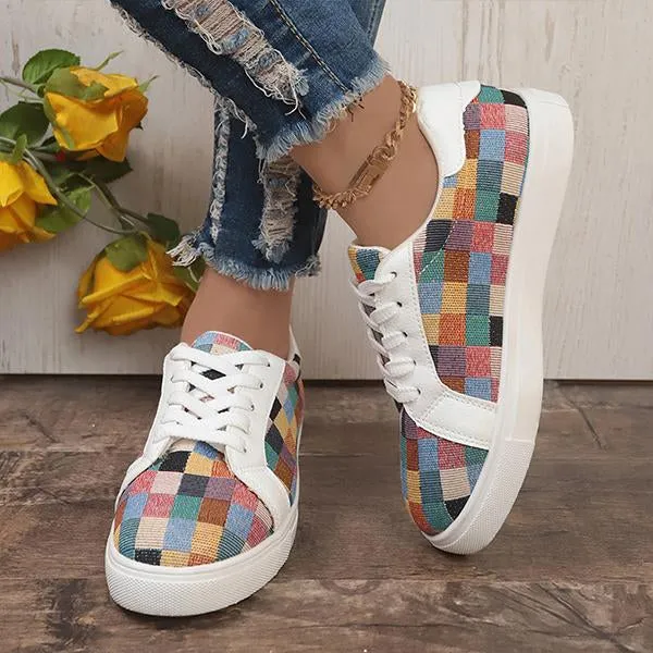 Women's Everyday Plaid Flat Casual Shoes 74527373S