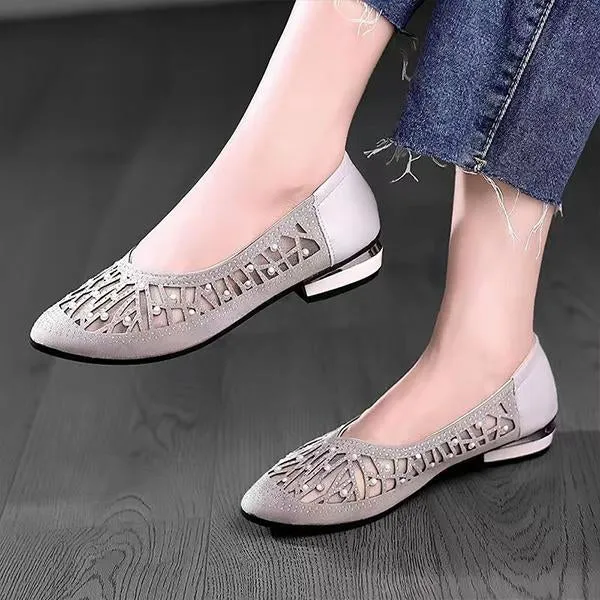 Women's Fashionable Rhinestone Mesh Flats 18086665S