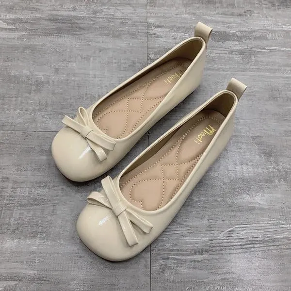 Women's Gentle Bow Flat Square Toe Flats 74903542S