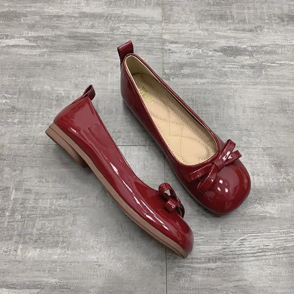 Women's Gentle Bow Flat Square Toe Flats 74903542S