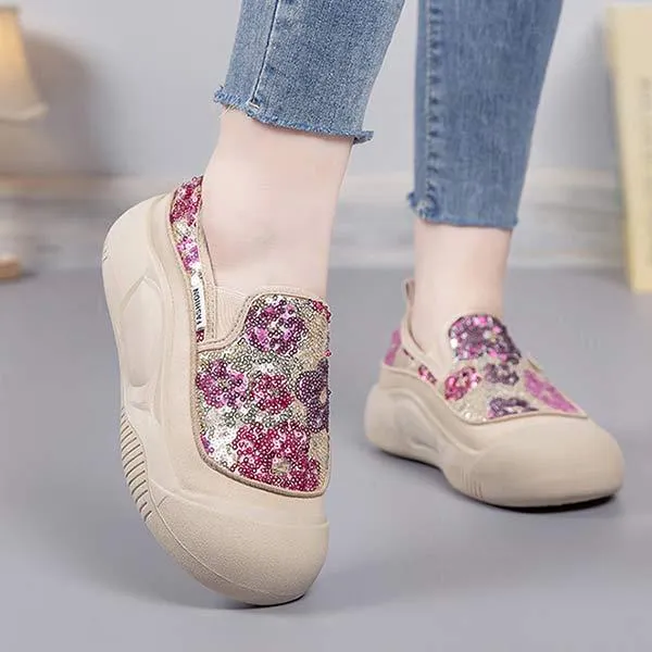 Women's Sequin Platform Loafers 45276307C