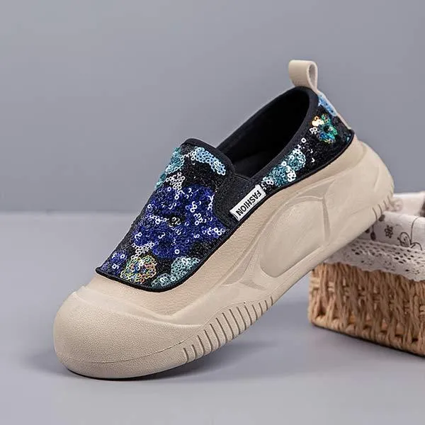 Women's Sequin Platform Loafers 45276307C
