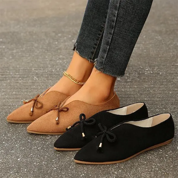 Women's Shallow Casual Bow Pointed Toe Flats 42054265S