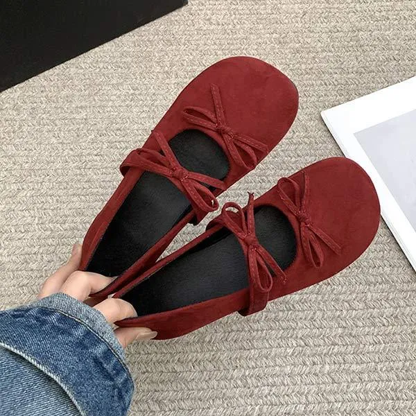 Women's Shallow Flat Bow Mary Jane Shoes 05994307C