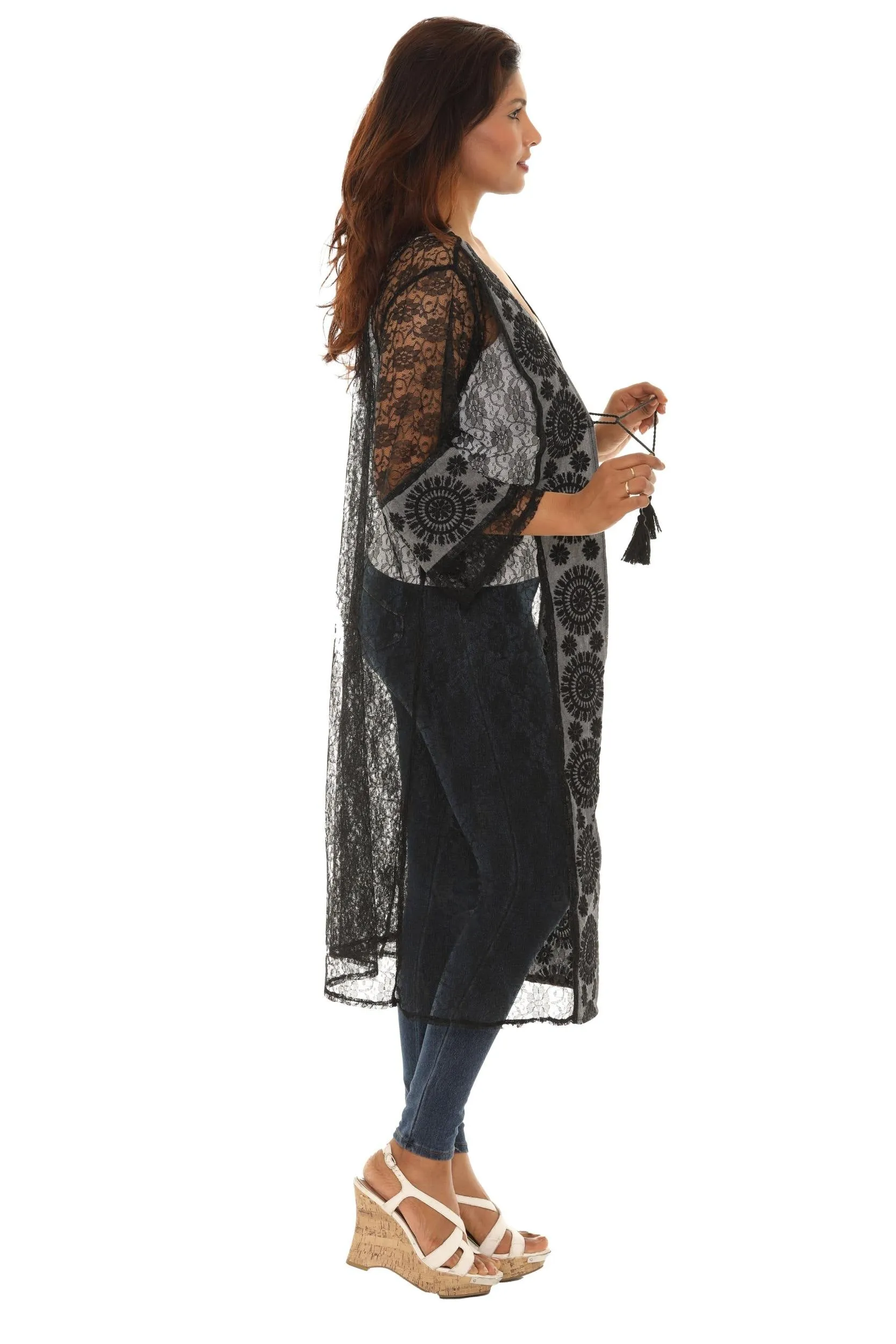 Women's Summer Long Mesh Duster Cardigan