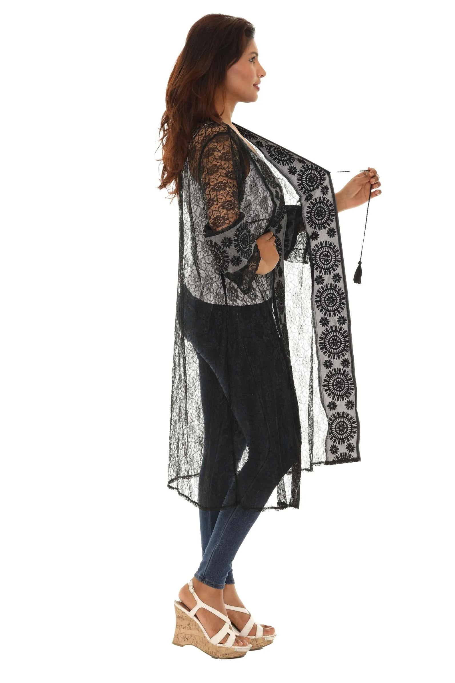 Women's Summer Long Mesh Duster Cardigan