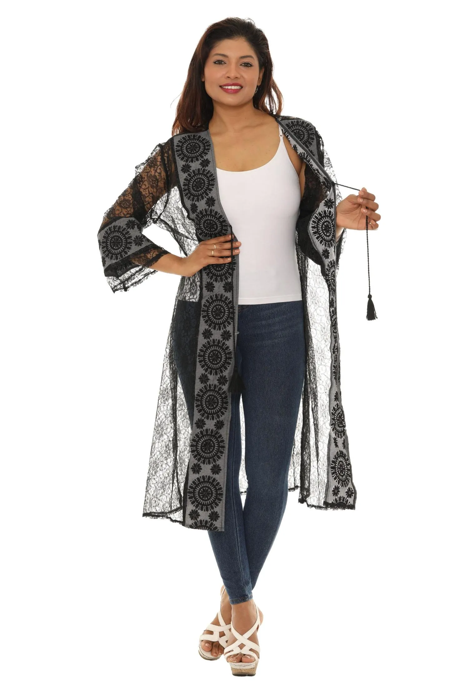Women's Summer Long Mesh Duster Cardigan